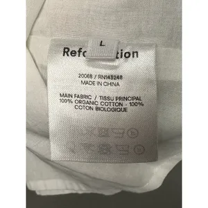 Reformation Cami Top Women Large White Ruffle Smocked Open Back Organic Cotton thumbnail 4