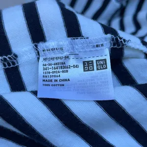 Uniqlo Y2K M Stripes T Shirt Short Sleeve Top Formal Casual Streetwear 100% thumbnail 4
