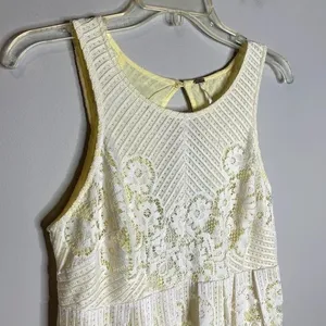Free People Rocco White & Yellow Lace Dress thumbnail 3