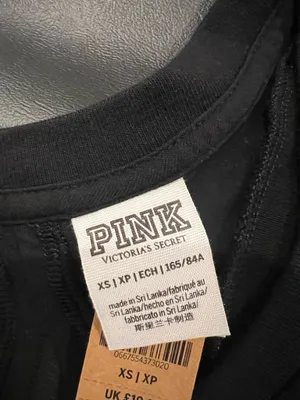 Victoria's Secret PINK black tank top with white 'PINK' text thumbnail 3