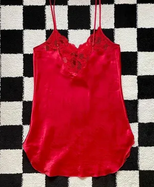 Vintage Victoria’s Secret Red Satin Slip Dress M thumbnail 4