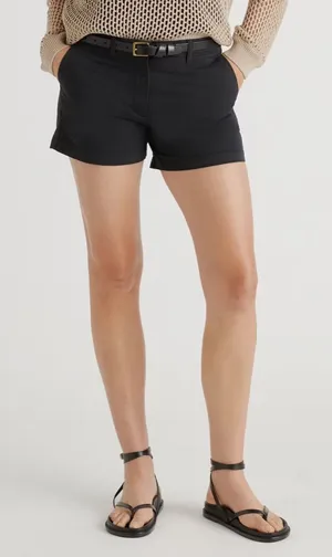 NWOT Quince Black Organic Cotton Stretch Chino Shorts sz 2 Women's 4" Inseam thumbnail 1