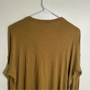 Offline‎ by Aerie Women's Size XS Henley Top Olive Green Ribbed Long Sleeve Snap thumbnail 7