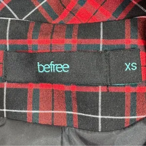 BeFree Tartan Plaid Double Breasted Tie Waist Trench‎ Overcoat Red XS thumbnail 11