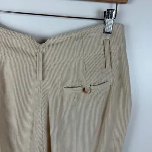 Sézane Cream Corduroy‎ Wide Leg Trousers Pants Size 40 US 8 Minimalist Old Money thumbnail 4