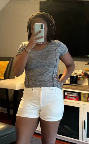 Old Navy White Jean Shorts Cuffed thumbnail 1