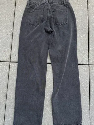 White Fox Fashion Society Mid Rise Straight Leg Jeans Acid Black XS thumbnail 4