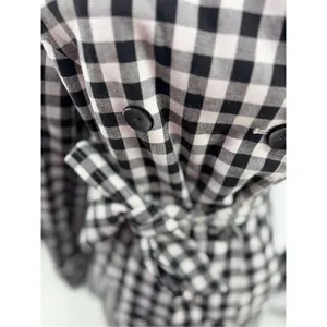 French Connection Gingham Trench Coat Women’s Small Black White Belted thumbnail 10