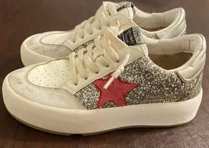 Vintage Havana Ream Sneakers White Glitter Pink Star Platform‎ Distressed 8.5 9 thumbnail 1