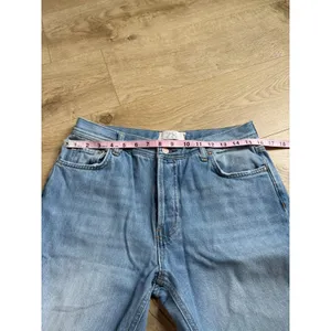 EUC We the Free People Jeans Womens Holes Knees Wide Distressed Button Fly sz 28 thumbnail 8
