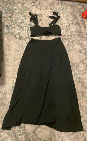 Shein Maxi Skirt Set Two-Piece Crop Top thumbnail 1