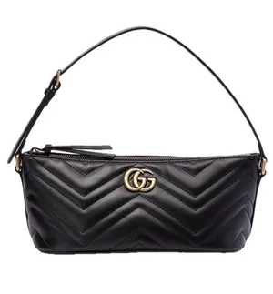 GUCCI Marmont GG logo quilted leather shoulder bag thumbnail 1