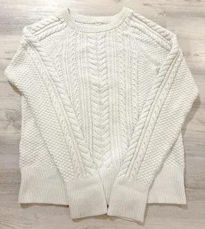 Thick, warm cable knit sweater White Size M thumbnail 1