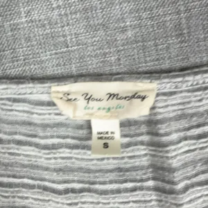 See You Monday Dress Womens Small Gray Striped V-Neck Maxi Jersey Sundress thumbnail 6