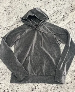 Quince flowknit gray pullover hoodie xs thumbnail 1