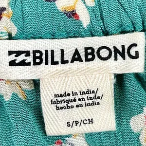 Billabong Sage Green Floral Glared Long Sleeves Off-The-Shoulder Top Small thumbnail 3