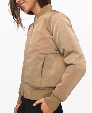 Lululemon Non-Stop Bomber Jacket Tan Khaki Size 6 thumbnail 1