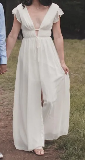 Lulus I’m All Yours Cream Ruffled Maxi Dress thumbnail 3