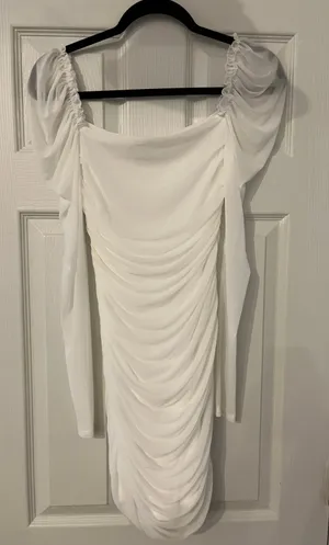 Amazon White Long Sleeve Bodycon Dress thumbnail 2