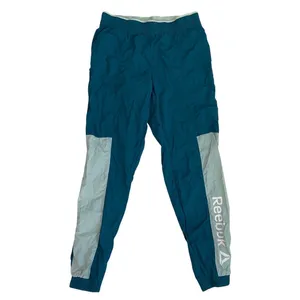 Reebok Womens Teal Colorblock Nylon Mesh Lined‎ Track Pants Joggers S thumbnail 7
