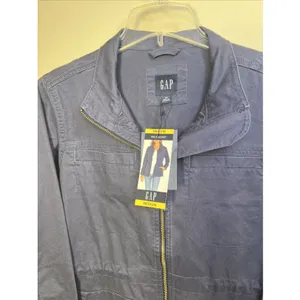 GAP‎ Women's Field Jacket Medium Midnight Blue Full Zip Utility NWT $108 Flaw thumbnail 3