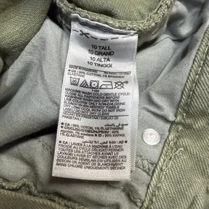 Old Navy 10 Tall 32x32 Sky-Hi Wide Leg Olive Green Extra High Rise Jeans Boho thumbnail 7