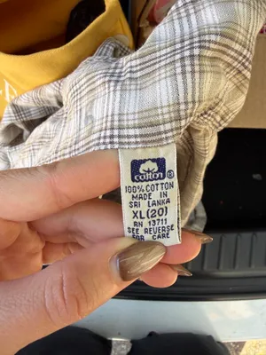 Vtg retro Express beige plaid button up shirt one size #plaid #preppy #western #outdoors thumbnail 6