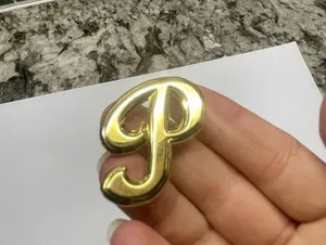 Lot Of 2 Vintage - Modern Gold Tone Brooch Pins Letter / Initial P thumbnail 8