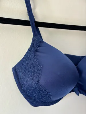 Victoria’s Secret Blue Lace Satin Very Sexy Push Up Bra Adjustable Straps 32D thumbnail 2