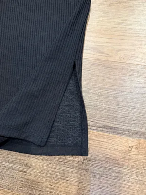 H&M Black Ribbed Wide-Leg Knit Pants thumbnail 6