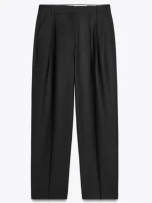 ZARA Full Length Wool Blend Pleated Trousers Black Size XL thumbnail 2