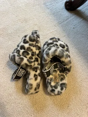 UGG FLUFF YEAH leopard print slippers thumbnail 7