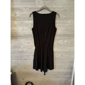 ZENANA Black Sleeveless Drawstring Waist Romper Shorts Women's Size‎ S thumbnail 3
