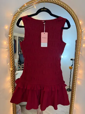 JJ's House NWT Maroon Drop Waist Dress thumbnail 3