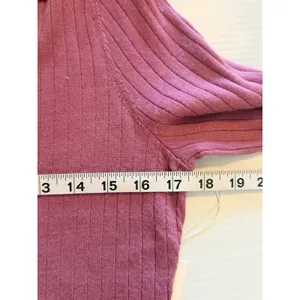 Abercrombie Fitch Merino Wool Ribbed Collared Button Up Top Blouse Purple Size S thumbnail 5