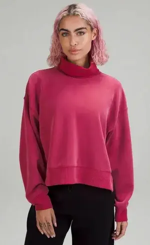 Lululemon Softstreme Turtleneck Pullover Pomegranate Size 8 thumbnail 1