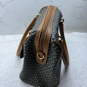 Bosalina y2k monogram bowler satchel bag Black/Tan classic print preppy casual thumbnail 12