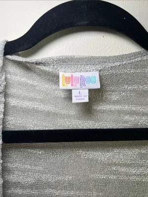 LuLaRoe Gray & White Marled Duster Cardigan thumbnail 3