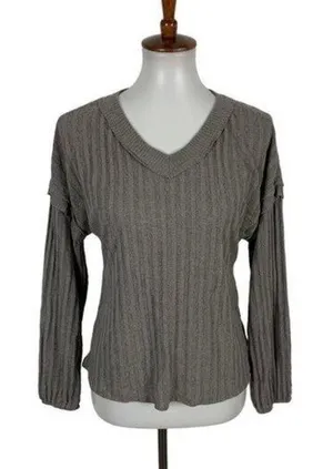 Altard‎ State Top Small Tan Long Sleeve Casual Boho Preppy Cozy thumbnail 1