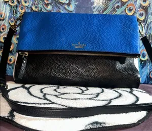 Vintage Kate Spade Colorblock Pebbled Leather Crossbody/Clutch Bag thumbnail 1