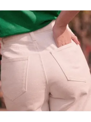 Sezane Wide Leg White Denim Jeans Size 40 or 8 thumbnail 2