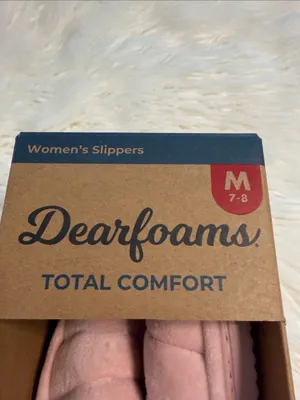dearfoams Women's Pink Quilted Memory Foam Slippers size M 7-8 thumbnail 3