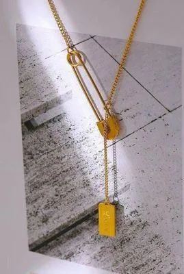 Women Stainless Steel Stylish Long Chain Necklace thumbnail 4