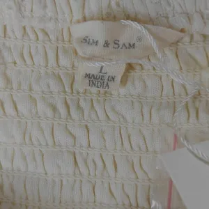 Sim & Sam Ivory Eyelet Smocked Tiered Midi Dress L NWT‎ Cottagecore Prairie Boho thumbnail 4