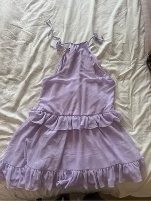 Lovers & Friends | Banks Dress Oastel Lilac Halter Ruffle Mini | NWT | L thumbnail 4