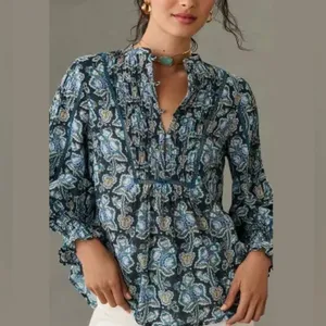 By Anthropologie Women's‎ Large Henley Peasant Blouse Sold Out Online NWOT thumbnail 3