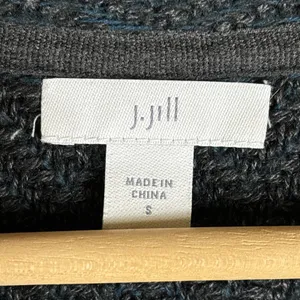 J Jill Sweater Coat Duster Sz S Colorblock Blue‎ Gray Cotton Blend Lagenlook thumbnail 4