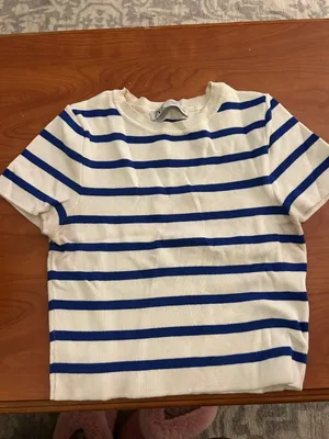 ZARA Cropped Striped Tee thumbnail 2