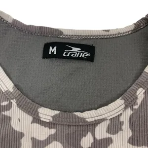 Crane Crop Top Medium Gray Camo Sports Bra Built In Activewear thumbnail 2