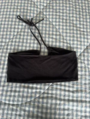 Garage Black Halter Crop Top with Keyhole thumbnail 3